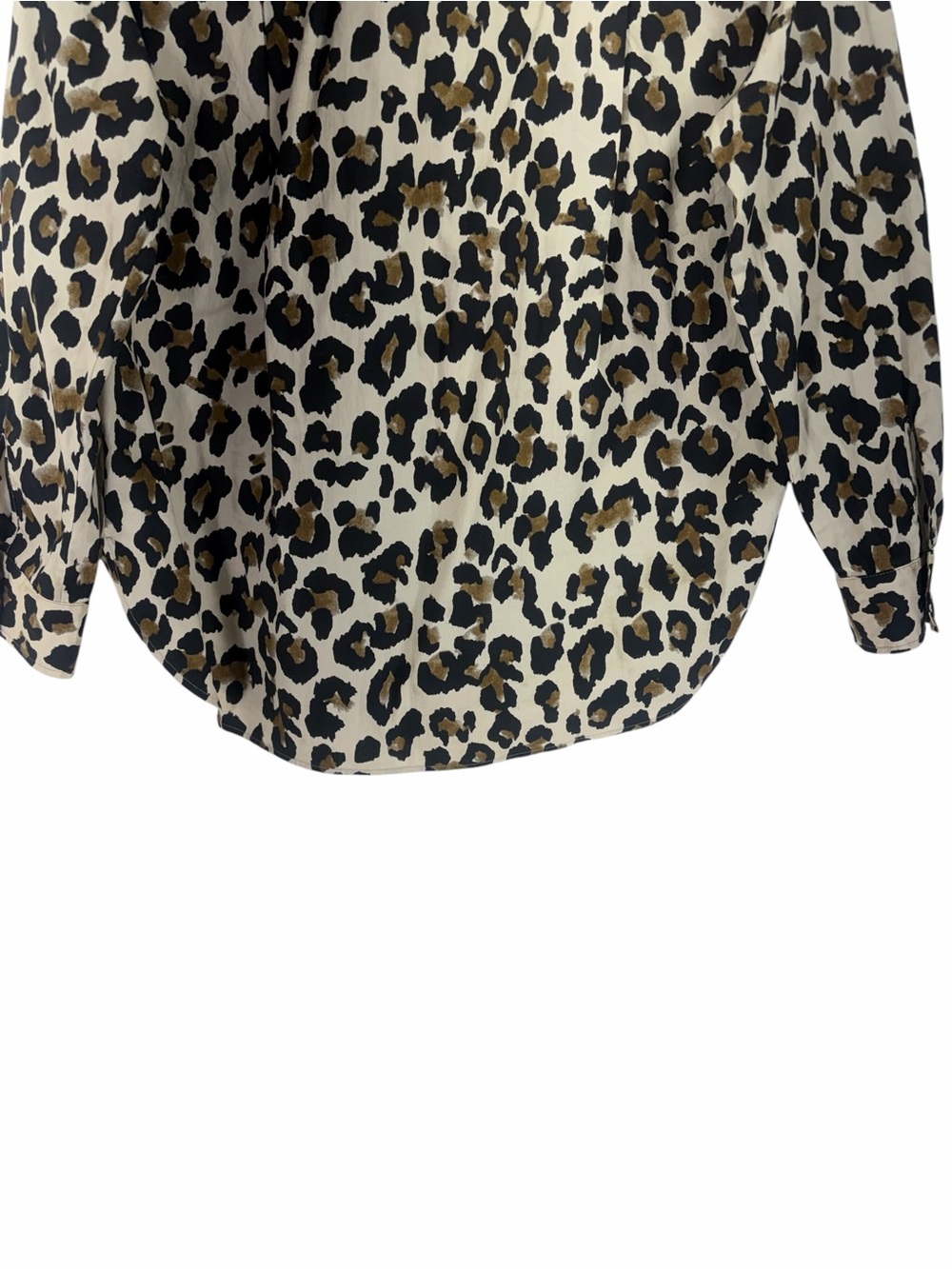 MASSIMO DUTTI Leopard Print Button-Up Shirt - Cream, Black & Brown XS - Picture 5 of 13
